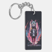 可愛スタイリッシュい猫デザイン キーホルダー (正面左)