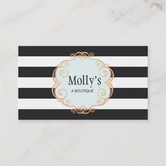 可愛スタイリッシュい白黒のパタストライプのーン 名刺 (正面)