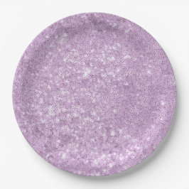 可愛スタイリッシュい紫のグリッター女の子ベビーシャワー ペーパープレート