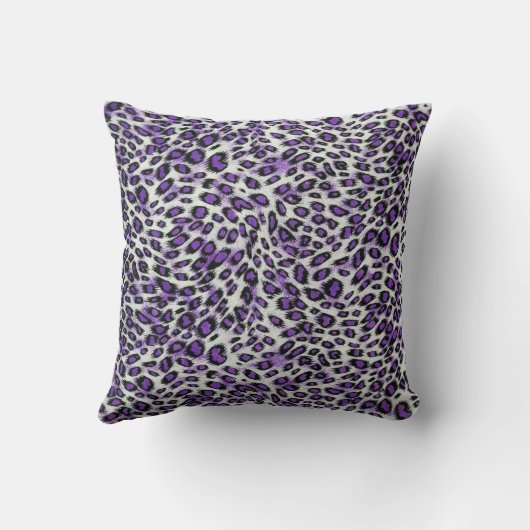 可愛スタイリッシュい紫エレガントヒョウアニマルプリント クッション (裏面)