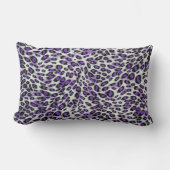 可愛スタイリッシュい紫エレガントヒョウアニマルプリント ランバークッション (正面)