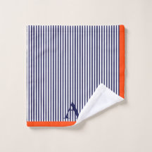 可愛スタイリッシュい青とオレンジのモノグラストライプのム