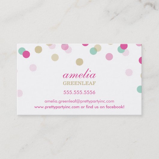 可愛スタイリッシュおもしろいかわいらしピンク金ゴールドミント 名刺 (正面)