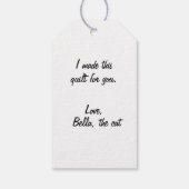 可愛ストライプのい猫と裁縫 ギフトタグ (裏面)