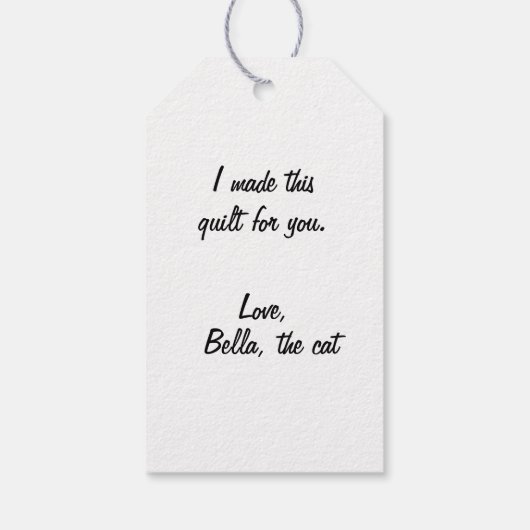 可愛ストライプのい猫と裁縫 ギフトタグ (裏面)