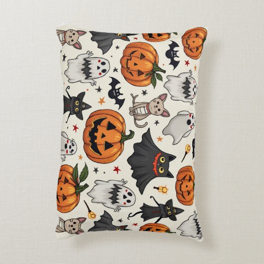 可愛パターン（の模様が）あるいハローウィンパーティ用の枕 アクセントクッション (裏面(縦))