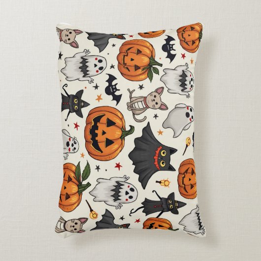 可愛パターン（の模様が）あるいハローウィンパーティ用の枕 アクセントクッション (正面(垂直))