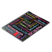 可愛パーソナライズされたいおもしろい名の模様(黒) ノートブック (左側)