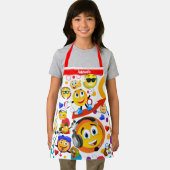 可愛パーソナライズされたいおもしろい絵文字キッズ エプロン (インサイチュ)