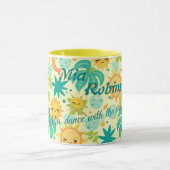 可愛パーソナライズされたいかわいいキッズ、Sun & Palm搭載 マグカップ (中央)