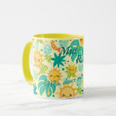 可愛パーソナライズされたいかわいいキッズ、Sun & Palm搭載 マグカップ (正面左)