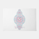 可愛パーソナライズされたいかわいいバニー装飾曼荼羅 ドアマット (正面)