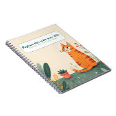 可愛パーソナライズされたいかわいい猫ノート ノートブック (右側)