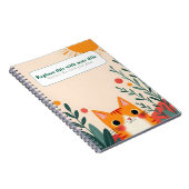 可愛パーソナライズされたいかわいい猫ノート ノートブック (右側)