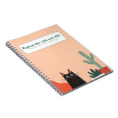 可愛パーソナライズされたいかわいい猫ノート ノートブック (右側)