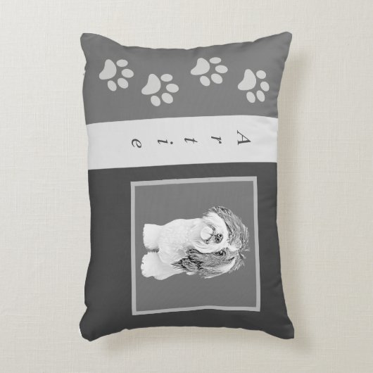 可愛パーソナライズされたいすごいシーズー(犬)豆付枕 アクセントクッション (正面(垂直))