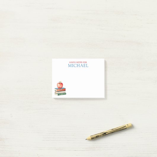 可愛パーソナライズされたいアップルキッズランチボックス ポストイット (デスク上)