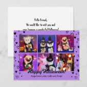 可愛パーソナライズされたいオレンジのハートハロウィンフォト ポストカード (正面/裏面)