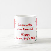 可愛パーソナライズされたいカエルのバレンタインデー コーヒーマグカップ (中央)