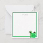 可愛パーソナライズされたいカエル感動的引用文 ノートカード (裏面)