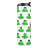 可愛パーソナライズされたいカエル |ハートの名前 タンブラー (回転左)