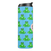 可愛パーソナライズされたいカエル |ハートの名前 タンブラー (回転左)