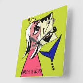 可愛パーソナライズされたいカップル漫画の壁時計 スクエア壁時計 (傾斜)