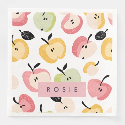 可愛パーソナライズされたいカラフルりんご柄 (正面)