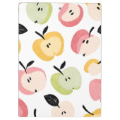 可愛パーソナライズされたいカラフルりんご柄 クリップボード (裏面)