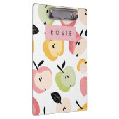 可愛パーソナライズされたいカラフルりんご柄 クリップボード (右)