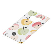 可愛パーソナライズされたいカラフルりんご柄 クレジットカード栓抜き (裏面アングル)