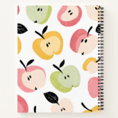 可愛パーソナライズされたいカラフルりんご柄 ノートブック (裏面)