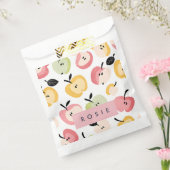 可愛パーソナライズされたいカラフルりんご柄 フェイバーバッグ (封をした状態)