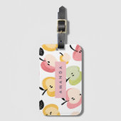 可愛パーソナライズされたいカラフルりんご柄 ラゲッジタグ (正面縦)