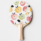 可愛パーソナライズされたいカラフルりんご柄 卓球ラケット (裏面)
