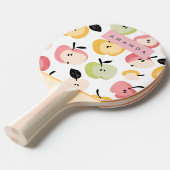 可愛パーソナライズされたいカラフルりんご柄 卓球ラケット (正面アングル)