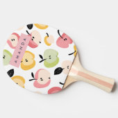 可愛パーソナライズされたいカラフルりんご柄 卓球ラケット (横)