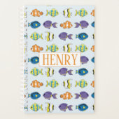 可愛パーソナライズされたいカラフル熱帯魚 プランナー手帳 (正面)