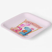 可愛パーソナライズされたいガーリー恐竜2年誕生日 ペーパープレート (傾斜あり)