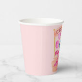 可愛パーソナライズされたいガーリー恐竜2年誕生日 紙コップ (右)