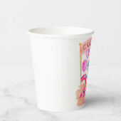 可愛パーソナライズされたいガーリー恐竜2年誕生日 紙コップ (右)