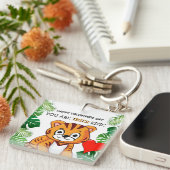 可愛パーソナライズされたいキッズタイガー好きのバレンタインデー キーホルダー (正面右)