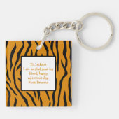 可愛パーソナライズされたいキッズタイガー好きのバレンタインデー キーホルダー (裏面)