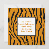 可愛パーソナライズされたいキッズタイガー好きのバレンタインデー シーズンカード (裏面)