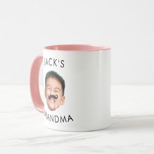 可愛パーソナライズされたいキッズベビー顔写真パパ マグカップ (正面左)