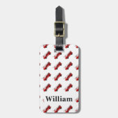 可愛パーソナライズされたいキッズレッドファイアトラック荷物タグ ラゲッジタグ (正面縦)