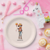 可愛パーソナライズされたいキッドゾンビハロウィーン(3) ペーパープレート (パーティー)