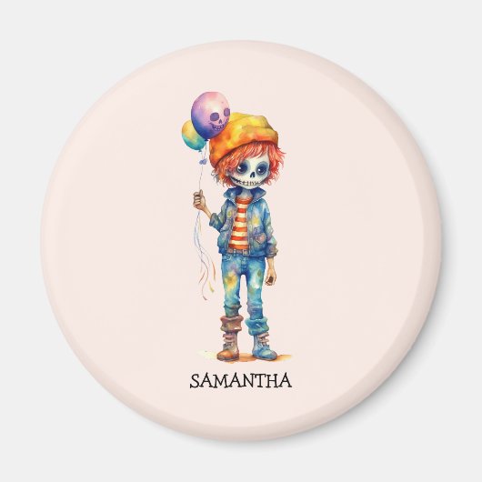 可愛パーソナライズされたいキッドゾンビハロウィーン(4) マグネット (正面)