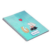 可愛パーソナライズされたいキツネとウサギイラストレーション ノートブック (右側)