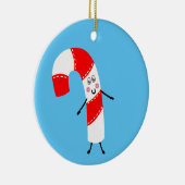 可愛パーソナライズされたいキャンディーケーン セラミックオーナメント (右)